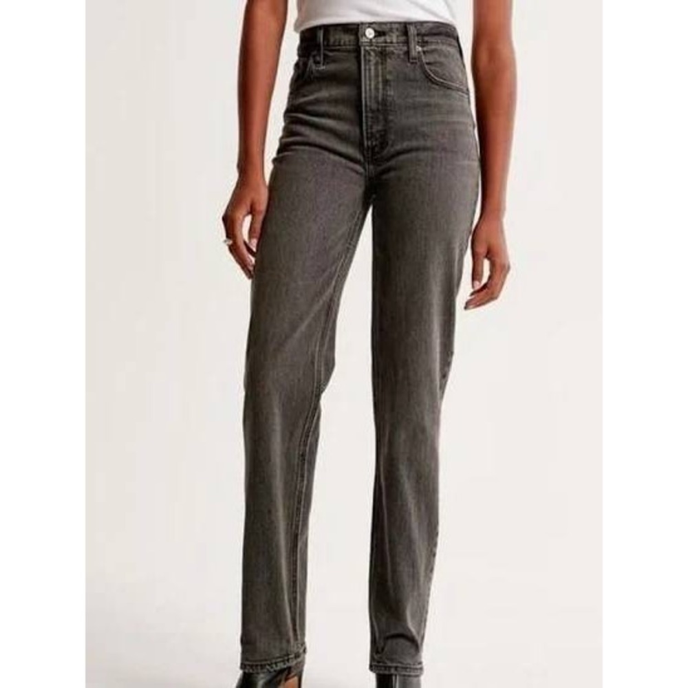 Abercrombie & Fitch Straight Jeans Women's Sz 2 Grey 90s Ultra High Rise